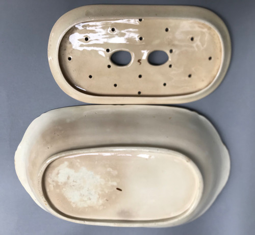19th century asparagus dish in fine earthenware