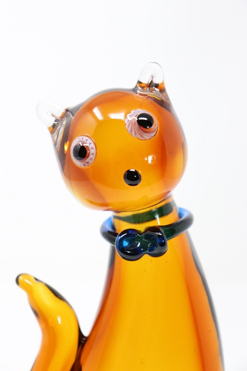 Skulptur aus Muranoglas, Katze