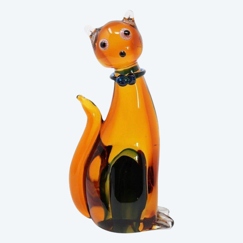 Skulptur aus Muranoglas, Katze