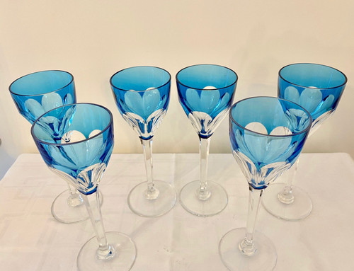 6 Roemer glasses Saint Louis crystal