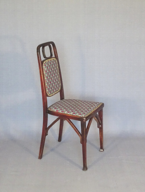 Viennese Secession chair by Mundus, circa 1910 Backhausen fabrics