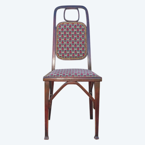 Viennese Secession chair by Mundus, circa 1910 Backhausen fabrics