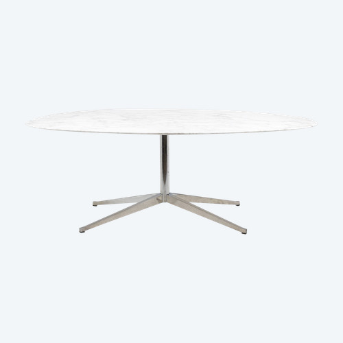 Firenze Knoll per Knoll. Tavolo in marmo e metallo cromato. Anni '70