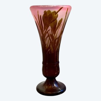 Gallé Art Nouveau Vase With Crocuses