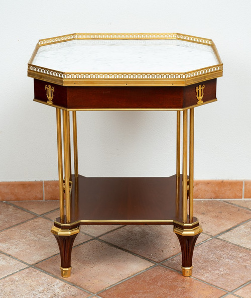 Petit Table Octogonale Ancienne Napoléon III France 19ème Siècle.