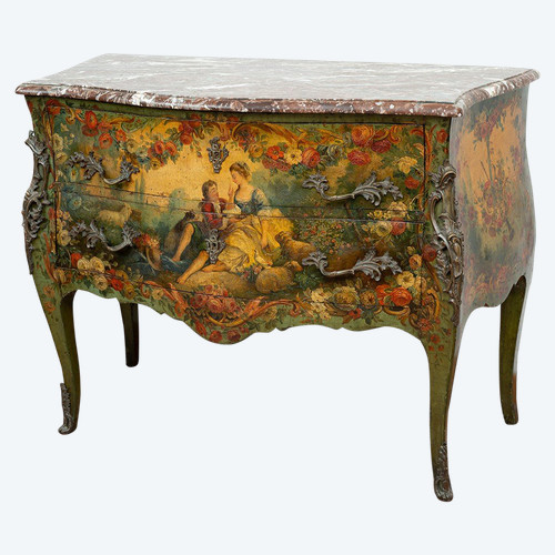Antique French Napoleon III chest of drawers, 19th century.