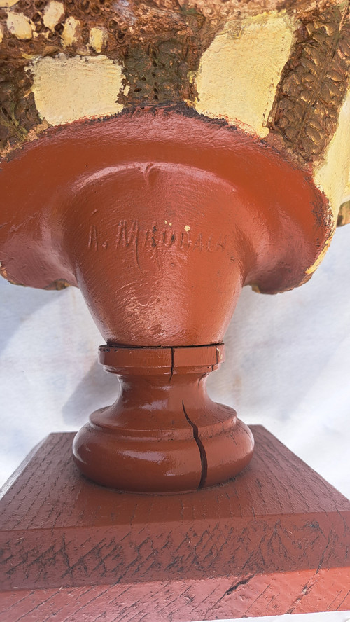 Scultura in terracotta di Adolphe Maubach Busto di donna del XIX secolo