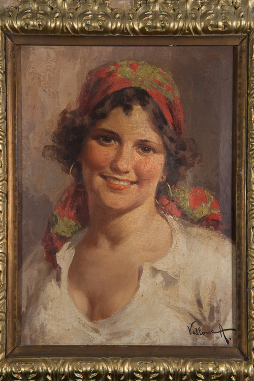 Paire De Tableau Anciennes Huile Sur Toile Signées "antonio Vallone". Périod 20ème Siècle