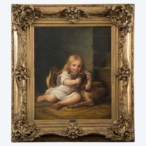 Tableau Ancienne Huile Sur Toile Signée "a.lemoine" (1809-1839) France 19ème Siècle.