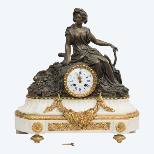 Antique French Napoleon III clock, 19th century.