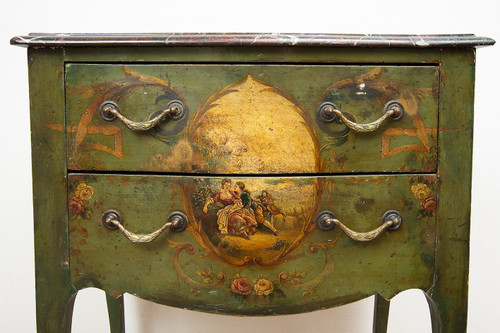 Antiker französischer Louis XIV Nachttisch mit dem Stempel „dubois 1683“.