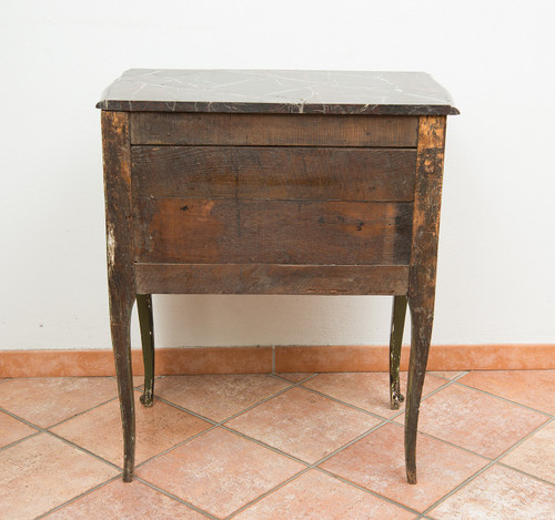 Antiker französischer Louis XIV Nachttisch mit dem Stempel „dubois 1683“.