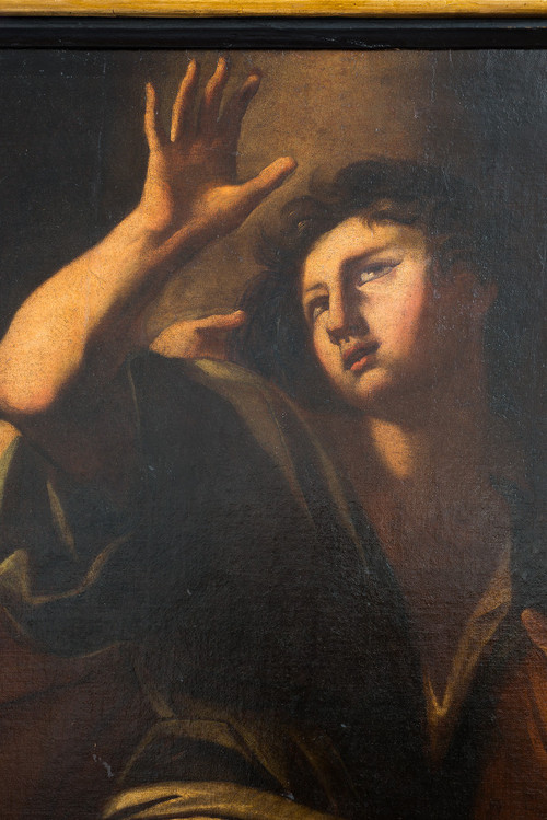 Tableau Ancienne Huile Sur Toile Marche XVII Siècle.