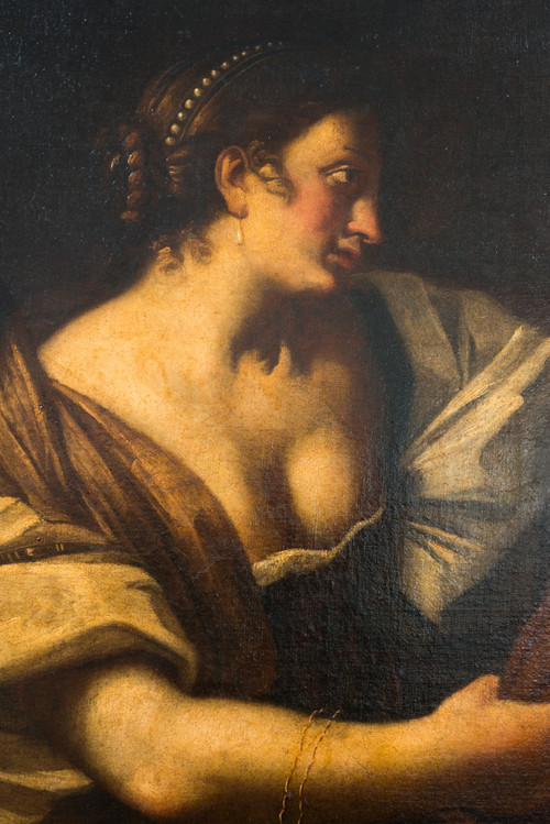 Tableau Ancienne Huile Sur Toile Marche XVII Siècle.