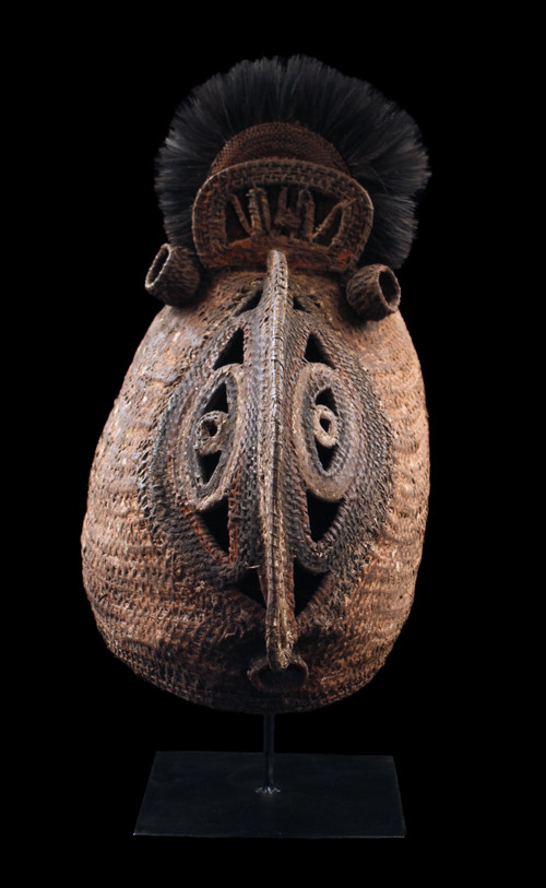 Masque baba Tagwa, vannerie, masque heaume, art tribal, art océanien, Papouasie Nouvelle Guinée