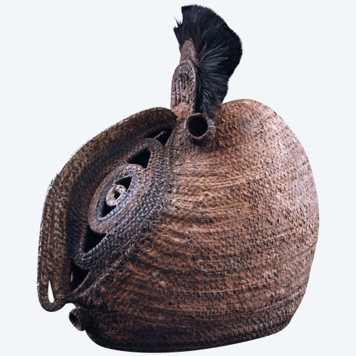 Masque baba Tagwa, vannerie, masque heaume, art tribal, art océanien, Papouasie Nouvelle Guinée