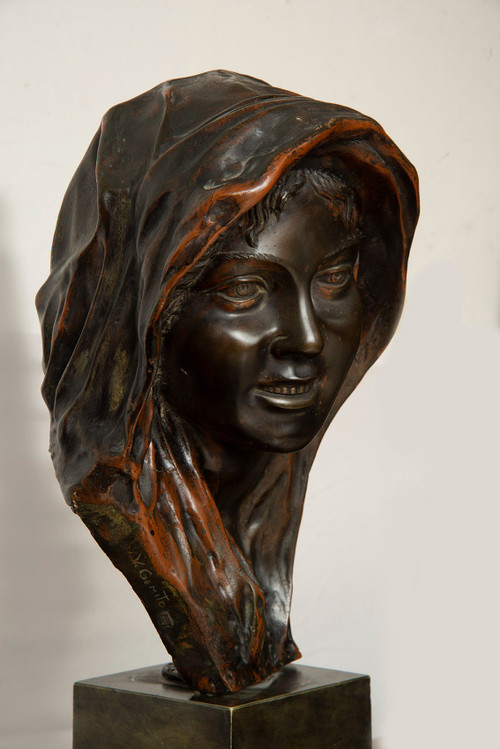 Sculpture En Bronze Ancienne Naples. Epoque 20ème Siècle. signèe Gemito