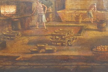 Scuola francese della prima metà dell'800 - Interno di una panetteria