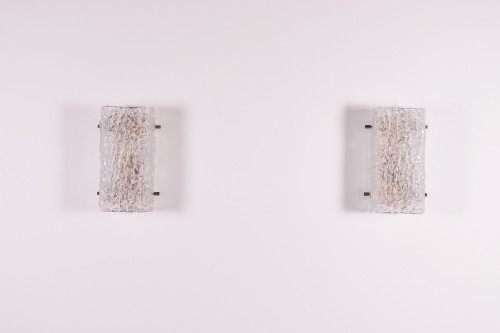 Paires d’appliques Murano “Ice Glass” (30 cm)