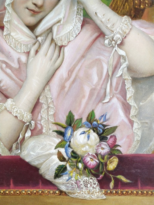 Gravure aquarellée XIXème Belle de nuit 