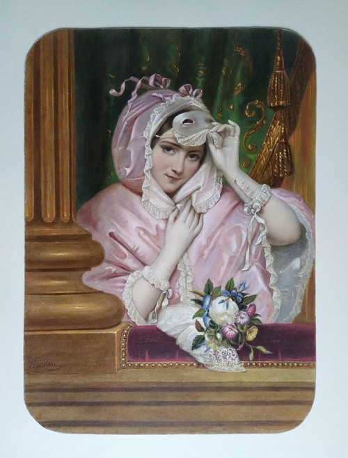 Gravure aquarellée XIXème Belle de nuit 