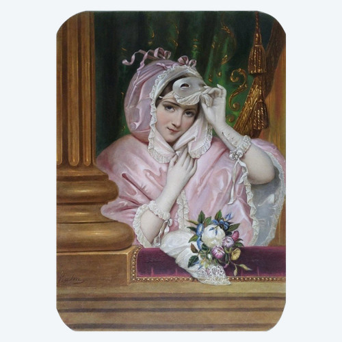 Gravure aquarellée XIXème Belle de nuit 