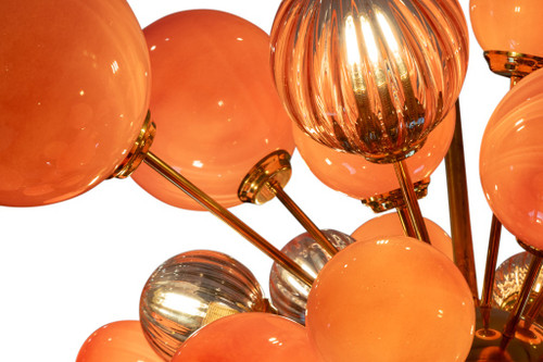 Large Sputnik style chandelier in Murano glass. Contemporary work. LS57993856T