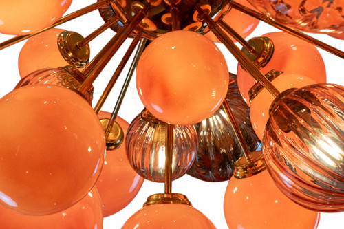 Large Sputnik style chandelier in Murano glass. Contemporary work. LS57993856T