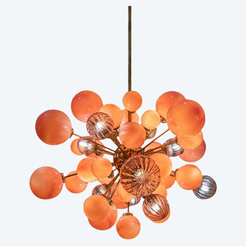 Large Sputnik style chandelier in Murano glass. Contemporary work. LS57993856T