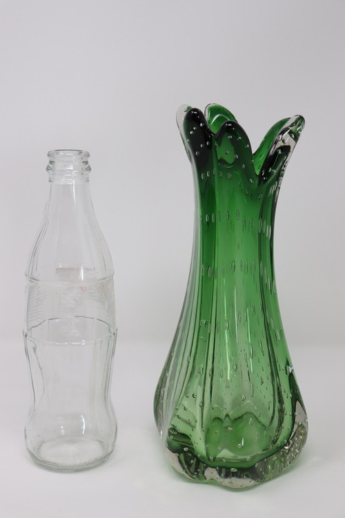 smaragdgrüne Murano-Vase, 1960