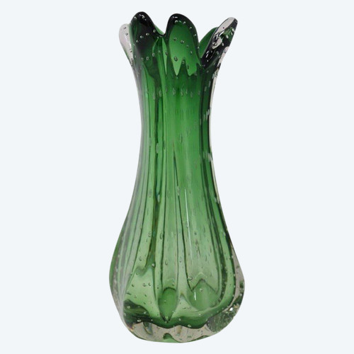 smaragdgrüne Murano-Vase, 1960