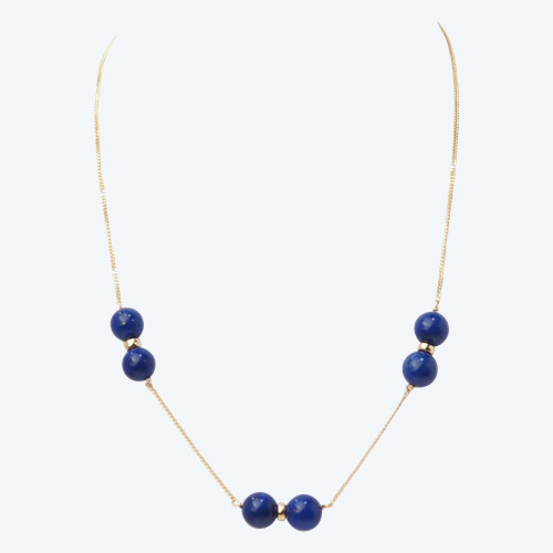 Collier En Or Jaune Et Lapis Lazulli