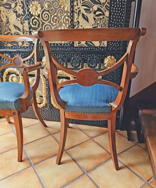 Ernest Boiceau (1881 - 1950) Paire De Fauteuils En Sycomore Et Bois Exotique