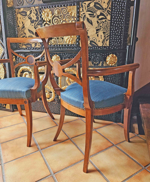 Ernest Boiceau (1881 - 1950) Paire De Fauteuils En Sycomore Et Bois Exotique