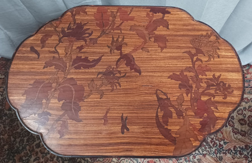 Guéridon Art Nouveau en marqueterie