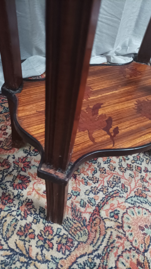 Guéridon Art Nouveau en marqueterie