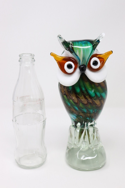 Eulenskulptur aus Muranoglas