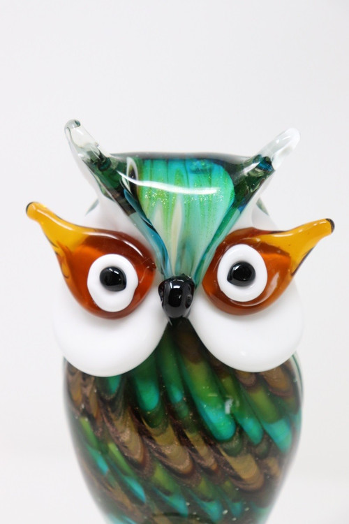 Eulenskulptur aus Muranoglas