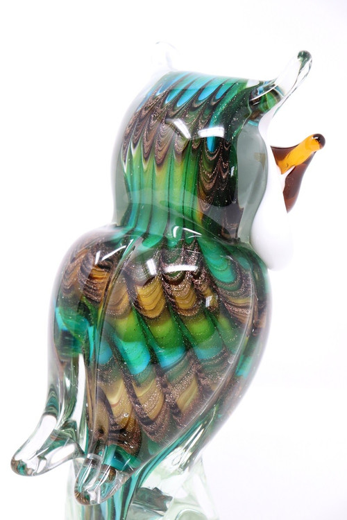 Eulenskulptur aus Muranoglas