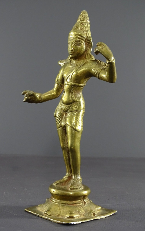 India, Mid 20th Century, Bronze Statue Representing The Hindu Goddess Parvati.