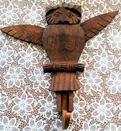 Appendiabiti scultura Gufo lavoro artigianale articolato degli anni '60