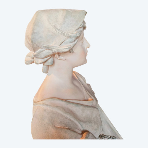 Edouard Drouot (1859-1945) Grande Terre Cuite Art Nouveau 93 Cm