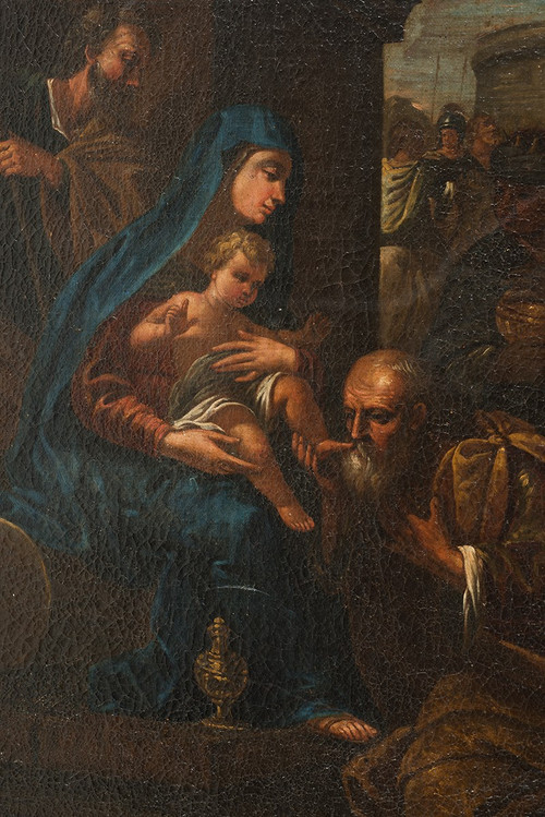 Tableau ancienne Huile Sur Toile Naples 18ème Siècle.