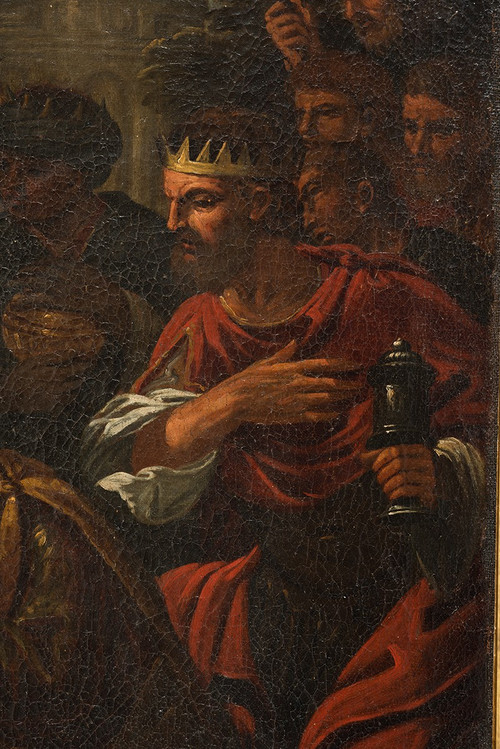 Tableau ancienne Huile Sur Toile Naples 18ème Siècle.