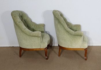  Paire de Fauteuils dits Crapaud, époque Napoléon III – Milieu XIXe 