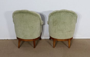  Paire de Fauteuils dits Crapaud, époque Napoléon III – Milieu XIXe 