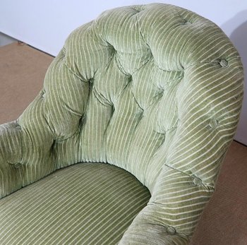  Paire de Fauteuils dits Crapaud, époque Napoléon III – Milieu XIXe 