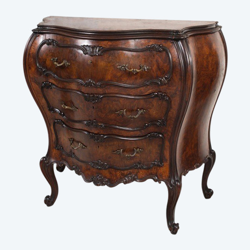 Antique Louis XV style chest of drawers from the Veneto period, 20th century.