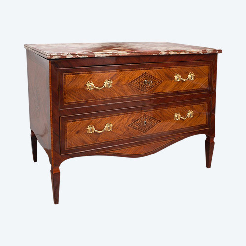Commode ancienne Napolitaine Louis XVI Epoque XVIIIème Siècle.