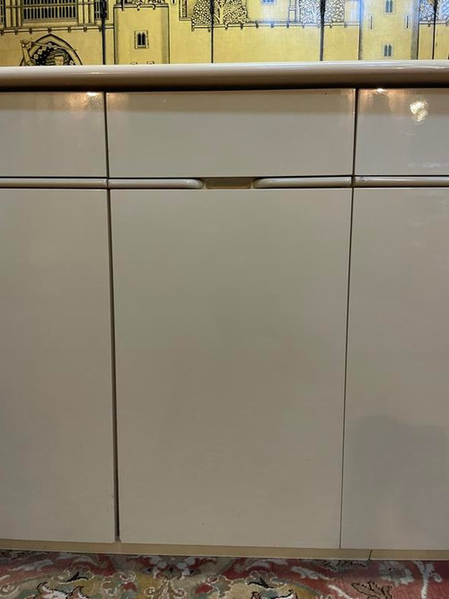 Sideboard - 1970er Sideboard in Beige lackiert